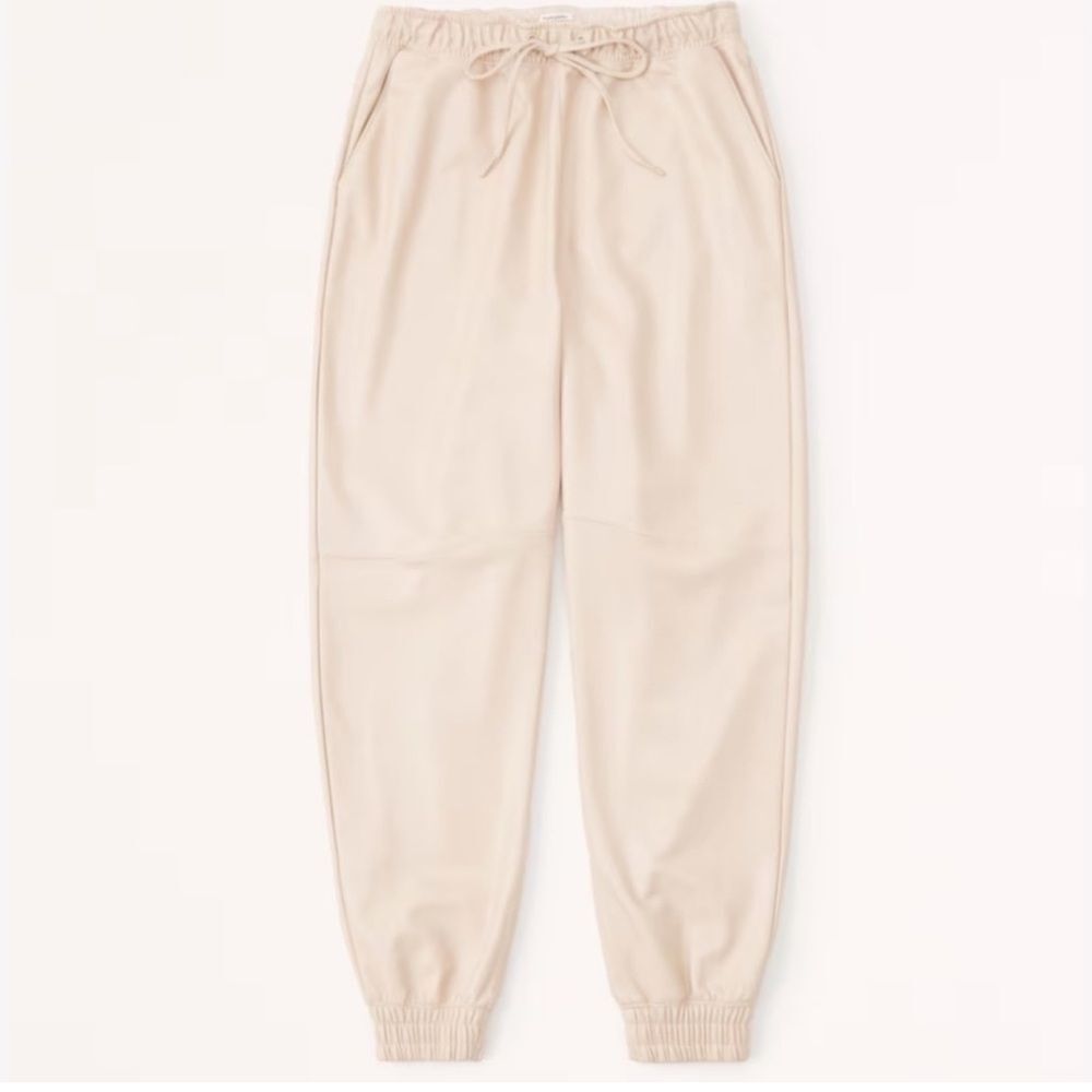 Abercrombie & Fitch faux vegan leather Sunday jogger
